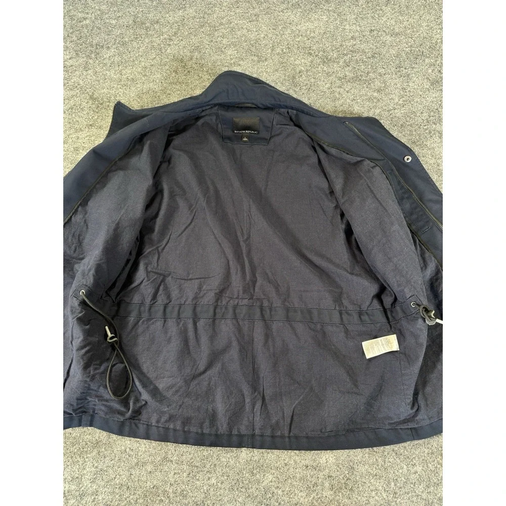 Banana Republic Men's Large Navy Blue Utility Field Jacket Cotton Nylon Lined